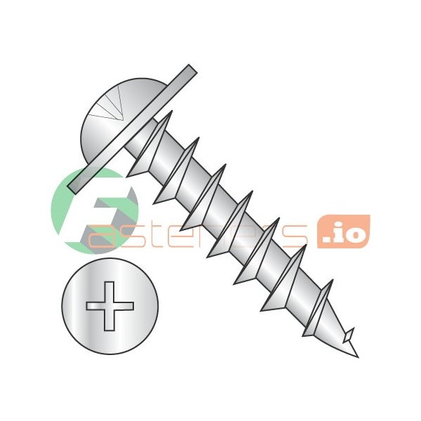 Newport Fasteners Wood Screw, #8, 7/16 in, Zinc Plated Steel Flange Round Head Phillips Drive, 8000 PK 156873 - main
